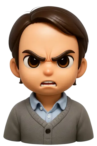 Angry 3d Chibi Sticker