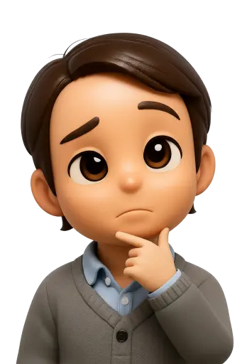 Thinking 3d Chibi Sticker